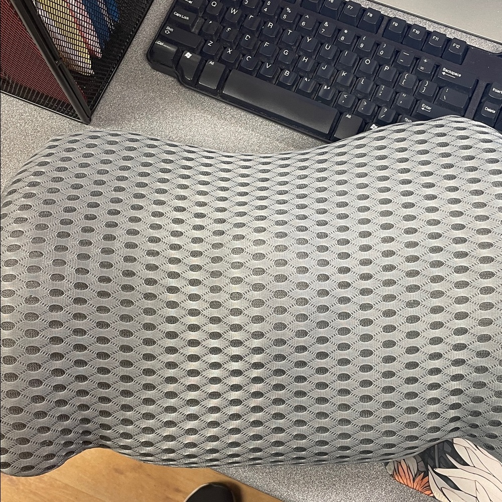 Gray mesh lumbar support pillow like new